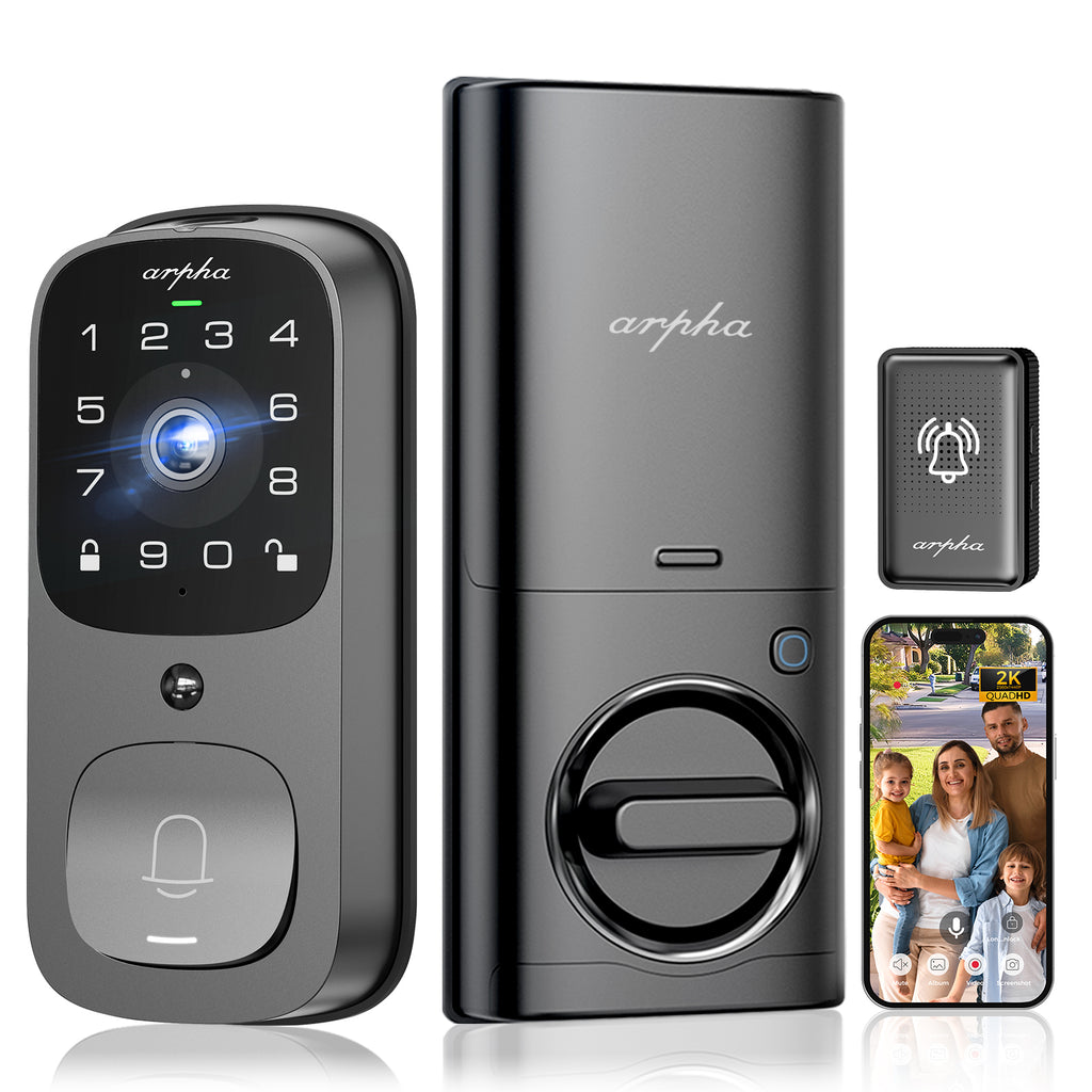 Smart link Security Door Smart Locks with Video Doorbell and Camera