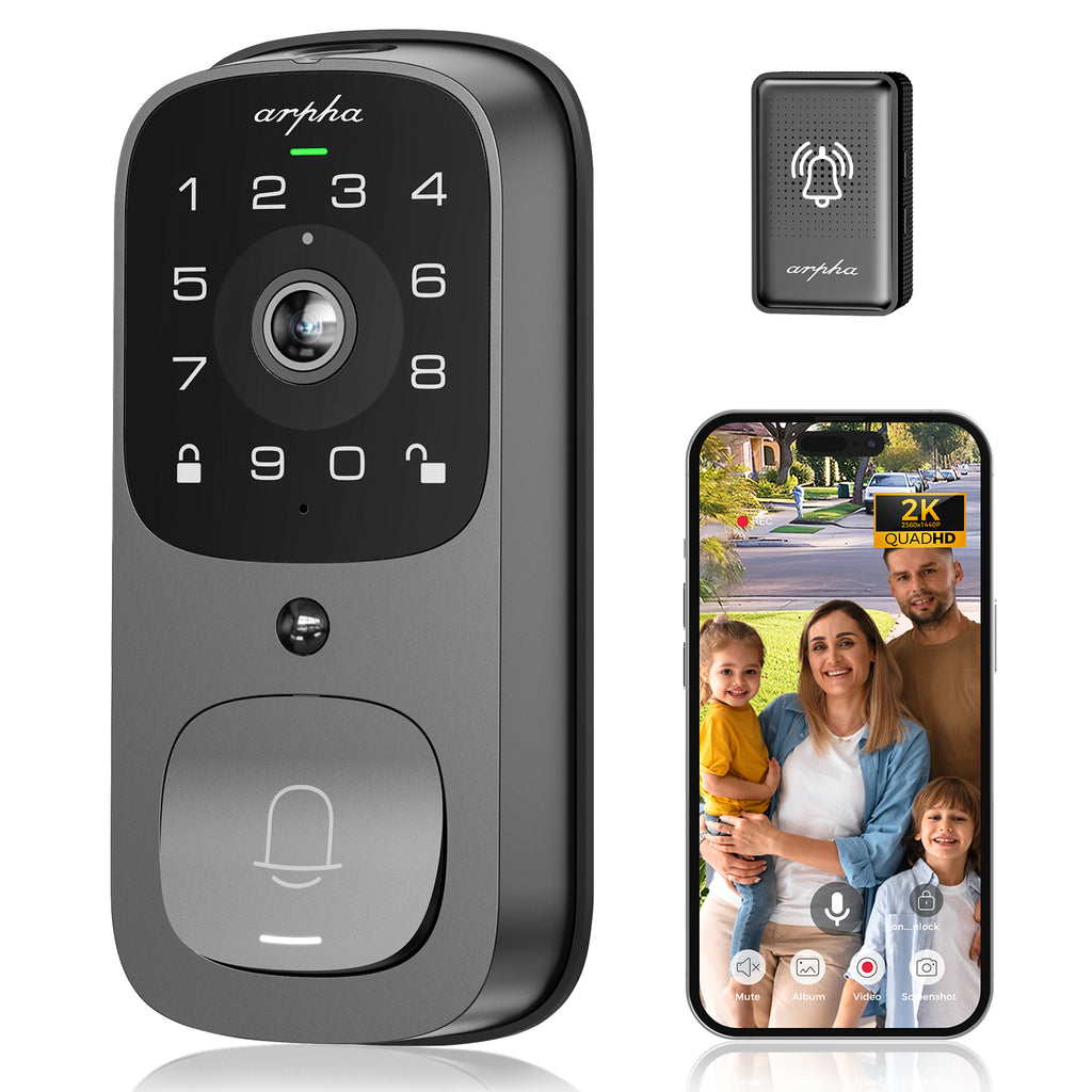 Smart link Security Door Smart Locks with Video Doorbell and Camera