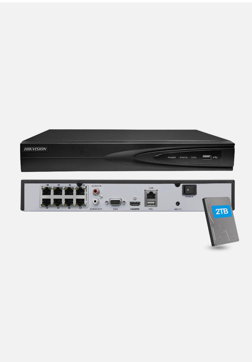 HikVision 4K 8Ch POE NVR WITH 2 TB HDD