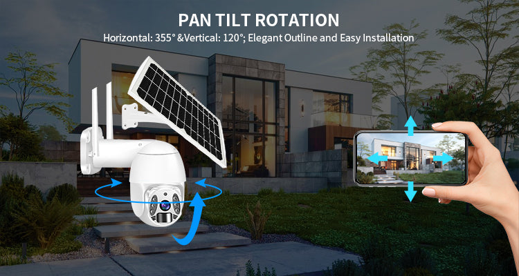 Smartlink Panel SmartLink 4MP Q6 Wi-Fi Wireless Solar PTZ Camera with 10W Solar Panel ...