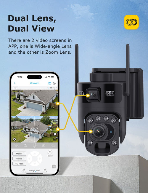 SmartLink 2K +2K Dual‑Lens 4G Solar PTZ Camera (20× Zoom)